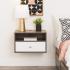 Prepac Floating Nightstand With Open Shelf, Drifted Gray and White Thumbnail