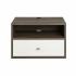 Prepac Floating Nightstand With Open Shelf, Drifted Gray and White
