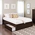 Select Espresso Queen 4-Post Platform Bed with 2 Drawers Thumbnail