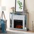 Trandling Mirrored Faux Marble Fireplace