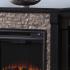 Gallatin Electric Fireplace w/ Bookcases - Black w/ Black River Faux Stone