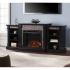 Gallatin Faux Stone Electric Fireplace w/ Bookcases