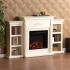 Tennyson Electric Fireplace w/ Bookcases - Ivory