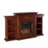 Tennyson Electric Fireplace w/ Bookcases - Classic Mahogany