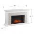 Canyon Heights Faux Stacked Stone Electric Fireplace - White