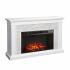 Ledgestone Electric Fireplace w/ Stacked Faux Stone - White - Costco Exclusive