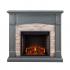 Seneca Electric Media Fireplace - Gray w/ Weathered Stone