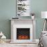 Chessing Penny-Tiled Base Electric Fireplace