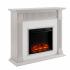 Chessing Penny-Tiled Base Electric Fireplace