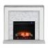 Trandling Mirrored Touch Screen Electric Fireplace w/ Faux Marble