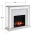 Trandling Mirrored Touch Screen Electric Fireplace w/ Faux Marble