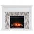 Hebbington Tiled Marble Electric Fireplace w/ Touch Screen