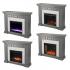 Dakesbury Faux Stone Electric Fireplace w/ Touch Screen Control Panel