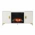 Lantara Touch Screen Electric Fireplace w/ Media Storage - Ivory