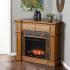 Cartwright Corner Convertible Touch Screen Electric Fireplace w/ Faux Stone Surround