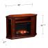 Claremont Electric Corner Fireplace w/ Storage - Brown Mahogany