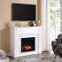 Highgate Faux Cararra Marble Touch Screen Electric Media Fireplace - White Thumbnail