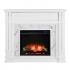 Highgate Faux Cararra Marble Touch Screen Electric Media Fireplace - White