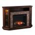 Redden Corner Convertible Touch Screen Electric Fireplace w/ Storage - Espresso