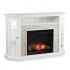 Redden Corner Convertible Touch Screen Electric Fireplace w/ Storage - White