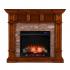 Merrimack Electric Convertible Fireplace w/ Faux Stone - Buckeye Oak
