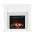 Merrimack Touch Screen Electric Convertible Fireplace w/ Faux Stone - White