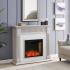 Chessing Penny-Tiled Fireplace w/ Alexa-Enabled Smart Firebox