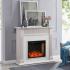 Chessing Penny-Tiled Fireplace w/ Alexa-Enabled Smart Firebox