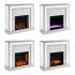 Trandling Mirrored Smart Fireplace w/ Faux Stone