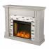 Birkover Smart Fireplace w/ Marble Surround