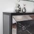 Trandling Mirrored Faux Marble Smart Fireplace