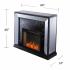 Trandling Mirrored Faux Marble Alexa Smart Fireplace
