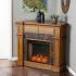 Cartwright Corner Convertible Smart Fireplace w/ Faux Stone Surround