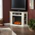 Claremont Smart Corner Fireplace w/ Storage - Ivory