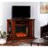 Claremont Smart Corner Fireplace w/ Storage - Brown Mahogany