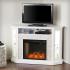 Redden Corner Convertible Smart Fireplace w/ Storage - White