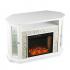 Redden Corner Convertible Smart Fireplace w/ Storage - White