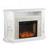 Redden Corner Convertible Smart Fireplace w/ Storage - White