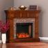 Merrimack Smart Convertible Fireplace w/ Faux Stone -  Buckeye Oak