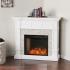 Merrimack Smart Convertible Fireplace w/ Faux Stone - White