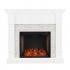 Merrimack Smart Convertible Fireplace w/ Faux Stone - White