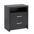 District Tall 2-Drawer Nightstand in Washed Black