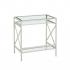 Elvan Metal/Glass Small-Space Desk - White