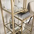 Jaymes Metal/Glass Asymmetrical etagere/Bookcase - Gold