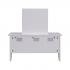 Wall Mount Ledge w/ Vanity Mirror - Transitional Style - White