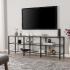 Tyler Metal/Glass TV Stand - Transitional Style - Black Thumbnail