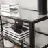 Tyler Metal/Glass TV Stand - Transitional Style - Black