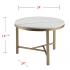 Garza Marble Accent Table - Midcentury Modern Style - Champagne w/ Ivory Marble