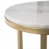 Garza Marble Side Table - Midcentury Modern Style - Champagne w/ Ivory Marble
