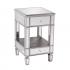 Wedlyn Mirrored Side Table - Glam Style - Matte Silver